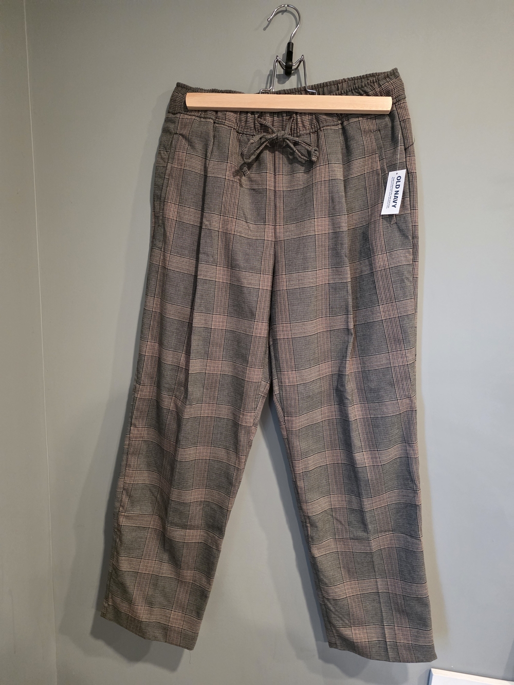Old Navy Women's Plaid Drawstring Trouser Pants Size Petite Small NWT